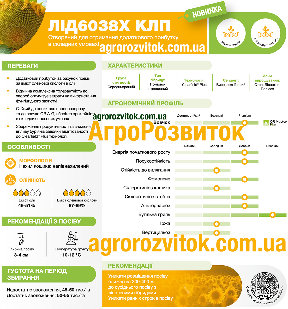 Соняшник ЛІД 6038 Х Лідеа