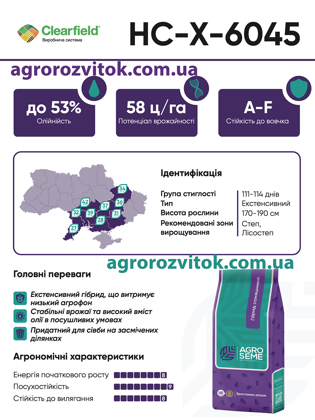 НСХ 6045 соняшник характеристики