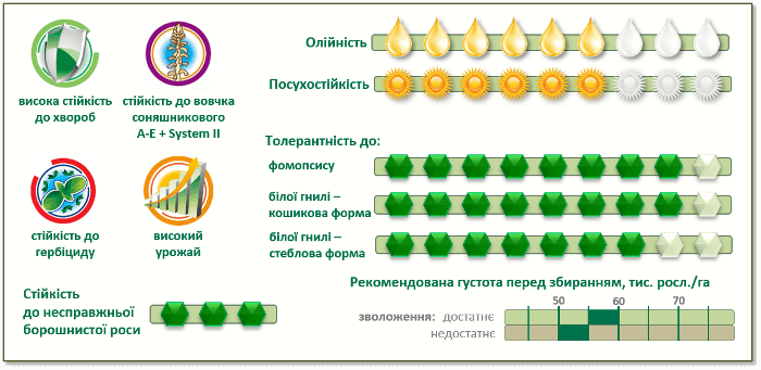 Характеристики Семена подсолнечника Пионер P64LE25 (П64ЛЕ25)